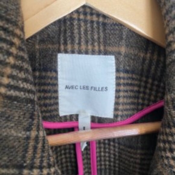 Avec Les Filles Double Face Plaid Wool Blend Jacket Small - Picture 3 of 6